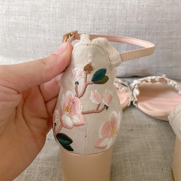 Kate Spade Floral Embroidered Heeled Sandals - Picture 5 of 10